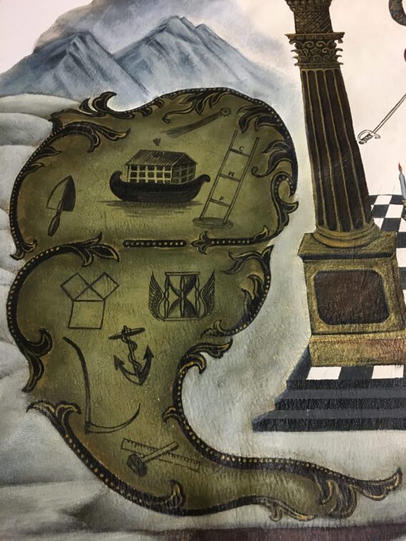 Painted Masonic chart wall decoration - Image 4
