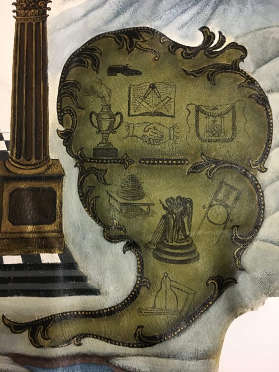 Painted Masonic chart wall decoration - Image 5