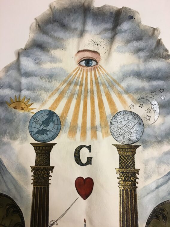 Painted Masonic chart wall decoration - Image 2