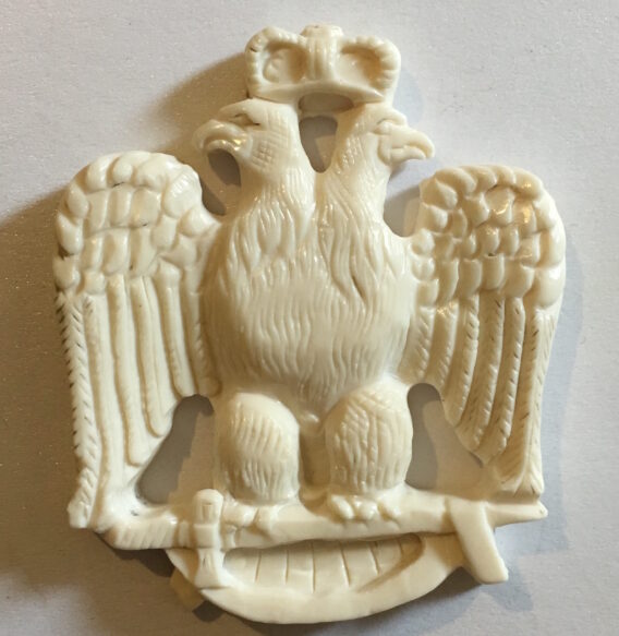 Double-headed eagle gemstone pendant