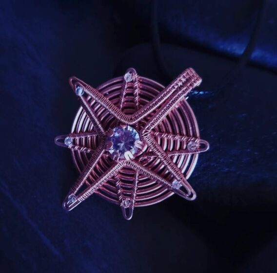 Blazing star copper necklace